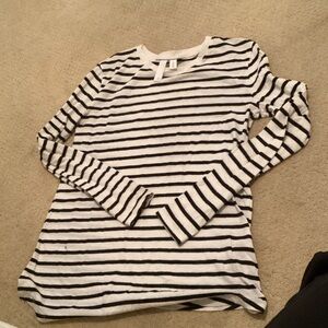 BP Black and White Striped Long Sleeve Tee